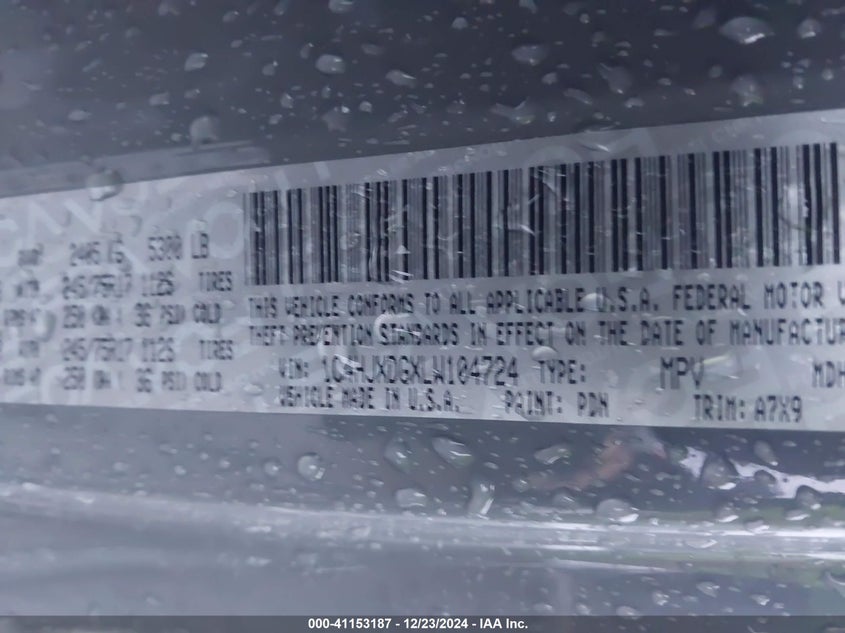 2020 JEEP WRANGLER UNLIMITED SPORT S 4X4 - 1C4HJXDGXLW104724