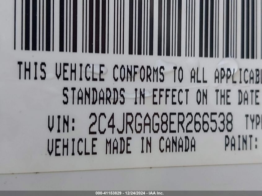 VIN 2C4JRGAG8ER266538 2014 RAM Cargo, Tradesman no.9