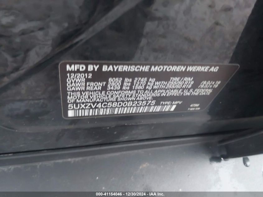 VIN 5UXZV4C58D0B23575 2013 BMW X5, Xdrive35I/Xdrive... no.9