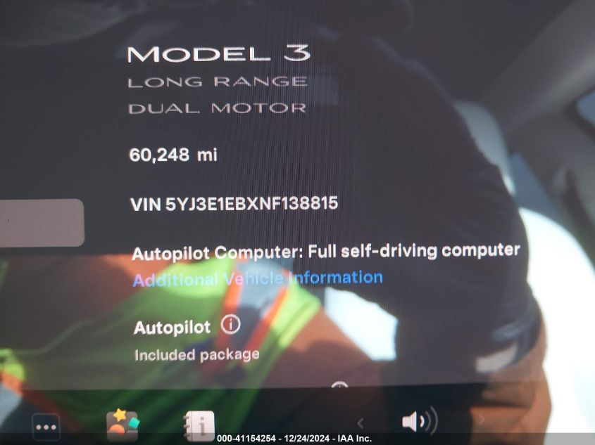 2022 TESLA MODEL 3 LONG RANGE DUAL MOTOR ALL-WHEEL DRIVE - 5YJ3E1EBXNF138815