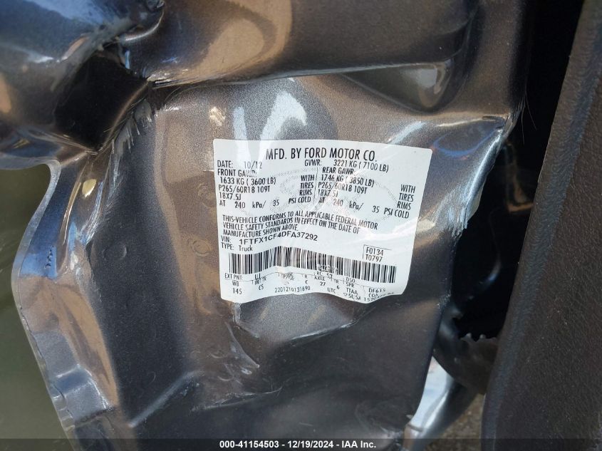 VIN 1FTFX1CF4DFA37292 2013 Ford F-150, Stx no.9