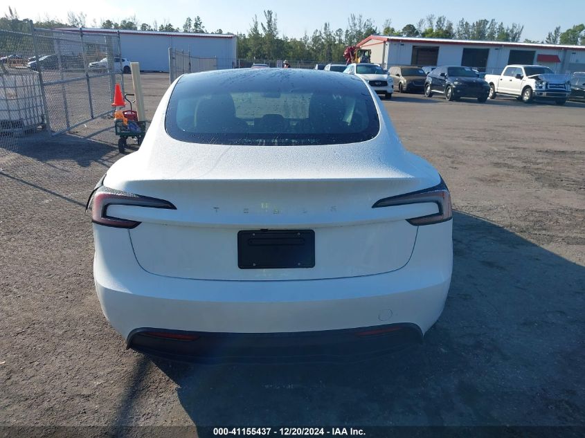 2025 Tesla Model 3 Long Range Rear-Wheel Drive VIN: 5YJ3E1EA2SF888390 Lot: 41155437