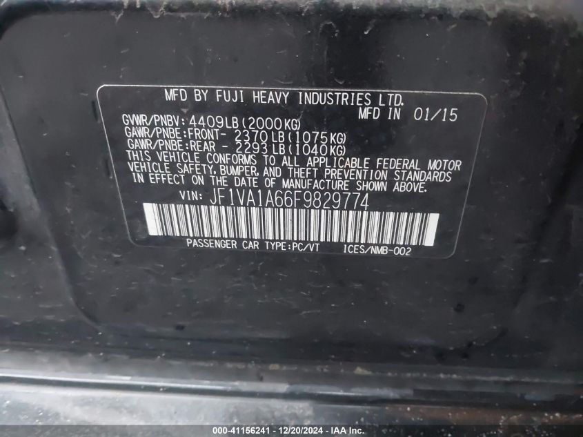 VIN JF1VA1A66F9829774 2015 Subaru WRX no.9