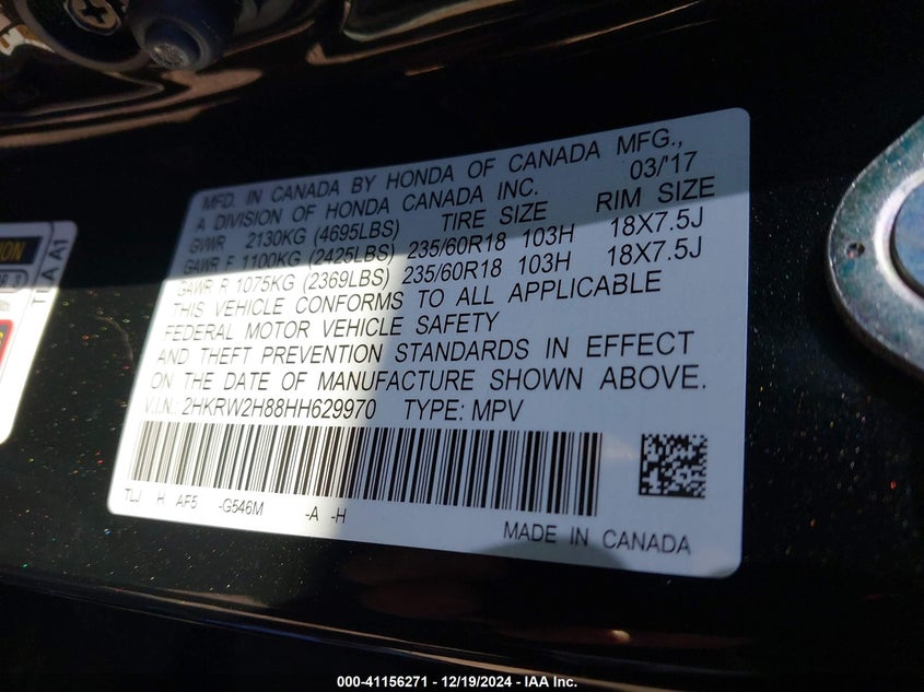 2017 HONDA CR-V EX-L/EX-L NAVI - 2HKRW2H88HH629970