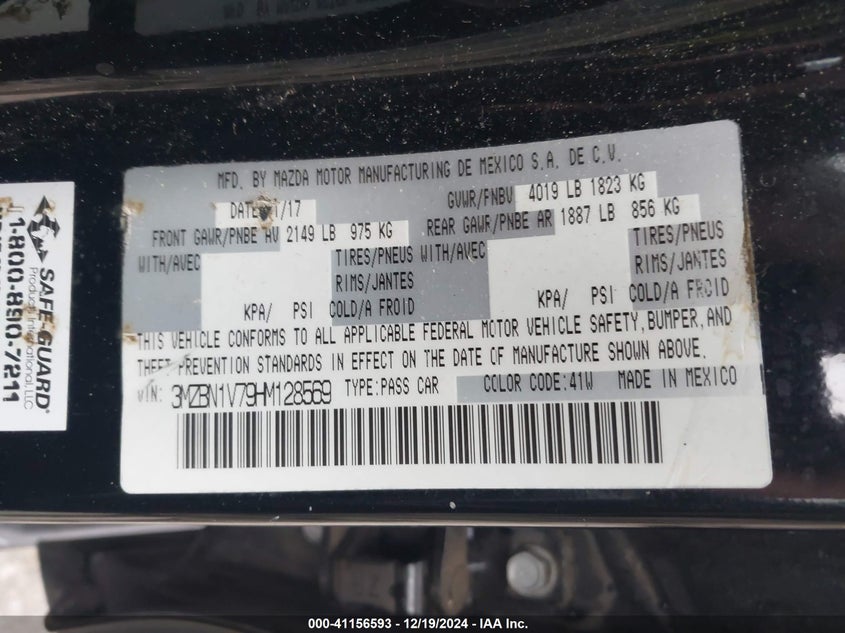 2017 MAZDA MAZDA3 TOURING - 3MZBN1V79HM128569