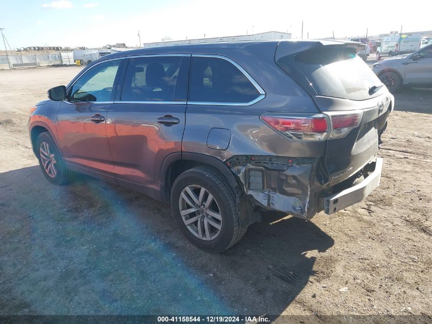 VIN 5TDZKRFH0FS085737 2015 Toyota Highlander, Le V6 no.3