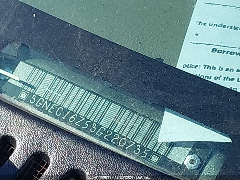 2003 Chevrolet Suburban 1500 Lt VIN: 3GNEC16Z53G220735 Lot: 41159695