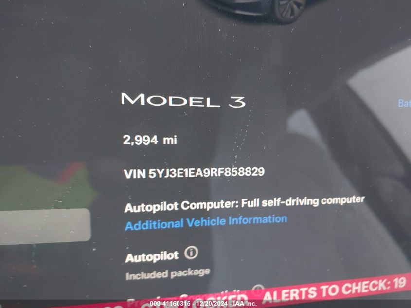 2024 TESLA MODEL 3 LONG RANGE DUAL MOTOR ALL-WHEEL DRIVE/REAR-WHEEL DRIVE - 5YJ3E1EA9RF858829