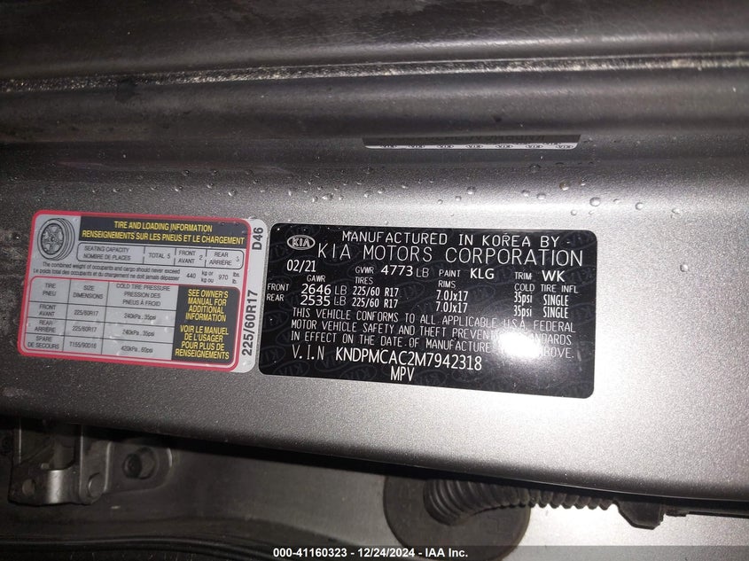 2021 KIA SPORTAGE LX - KNDPMCAC2M7942318
