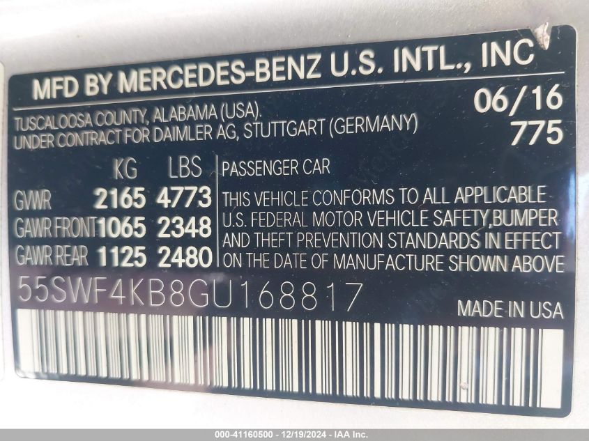 VIN 55SWF4KB8GU168817 2016 Mercedes-Benz C 300, 4Ma... no.9