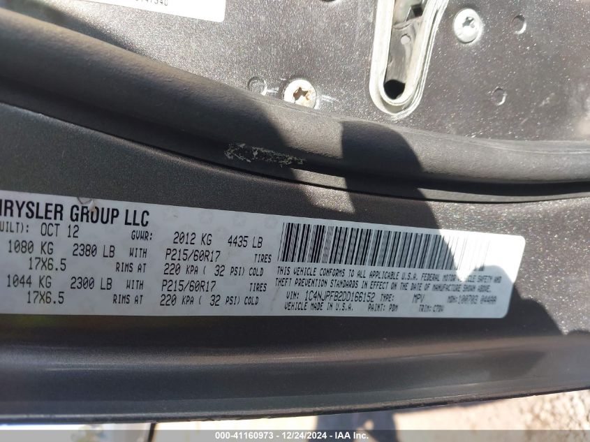 VIN 1C4NJPFB2DD166152 2013 Jeep Patriot, Latitude no.9