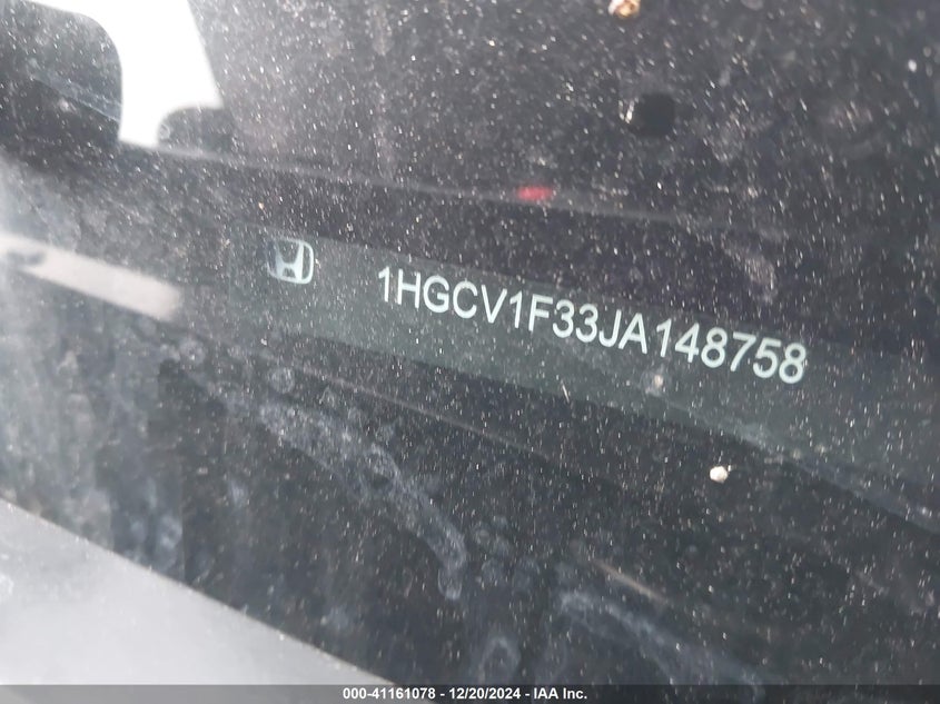 2018 HONDA ACCORD VIN: 1HGCV1F33JA148758