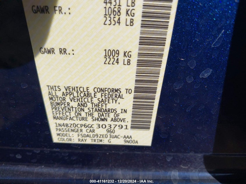 2016 NISSAN LEAF SV - 1N4BZ0CP6GC303791