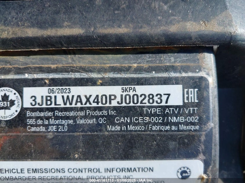 2023 CAN-AM OUTLANDER X MR 1000R 3JBLWAX40PJ002837