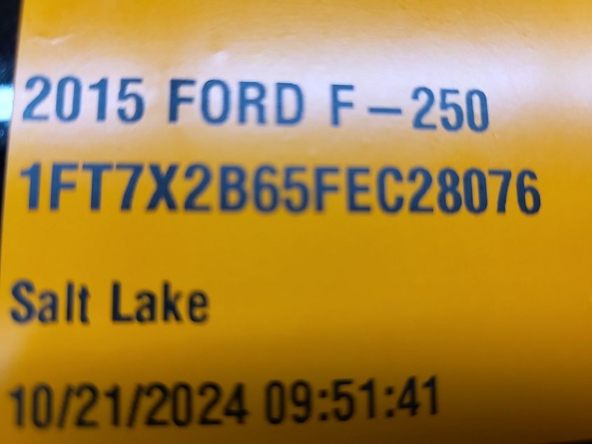 2015 Ford F-250 Xl VIN: 1FT7X2B65FEC28076 Lot: 41162067