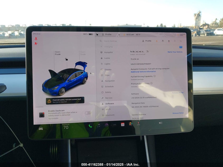 2018 TESL MODEL 3 RWD W/LONG R VIN: 5YJ3E1EA6JF169447