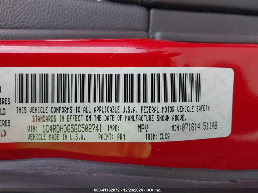 2016 DODGE DURANGO LIMITED - 1C4RDHDG5GC502741