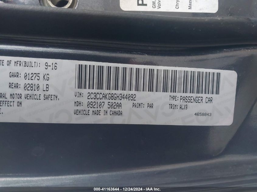 2016 CHRYSLER 300C AWD - 2C3CCAKG8GH344092