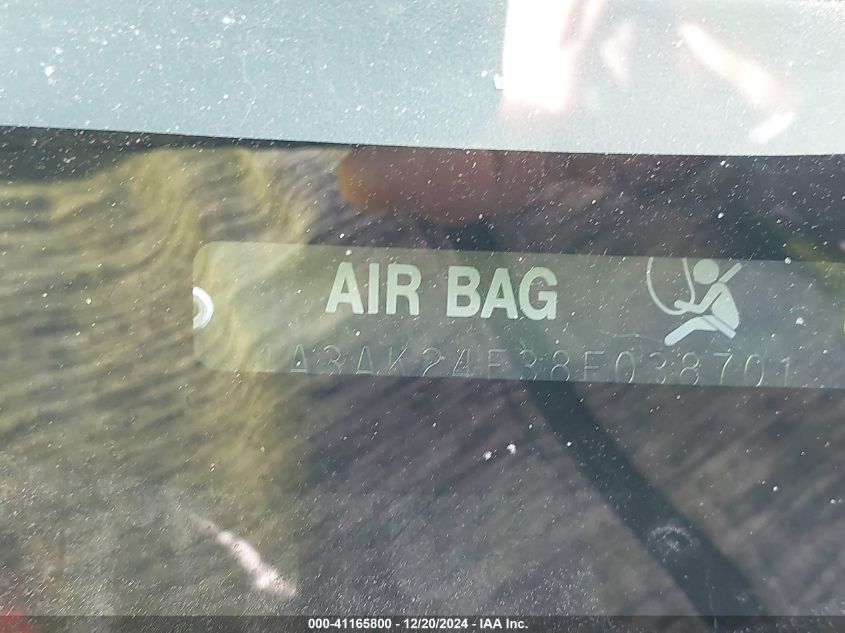 2008 Mitsubishi Eclipse Gs VIN: 4A3AK24F38E038701 Lot: 41165800