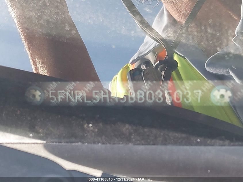 2011 Honda Odyssey Touring/Touring Elite VIN: 5FNRL5H95BB035037 Lot: 41165810