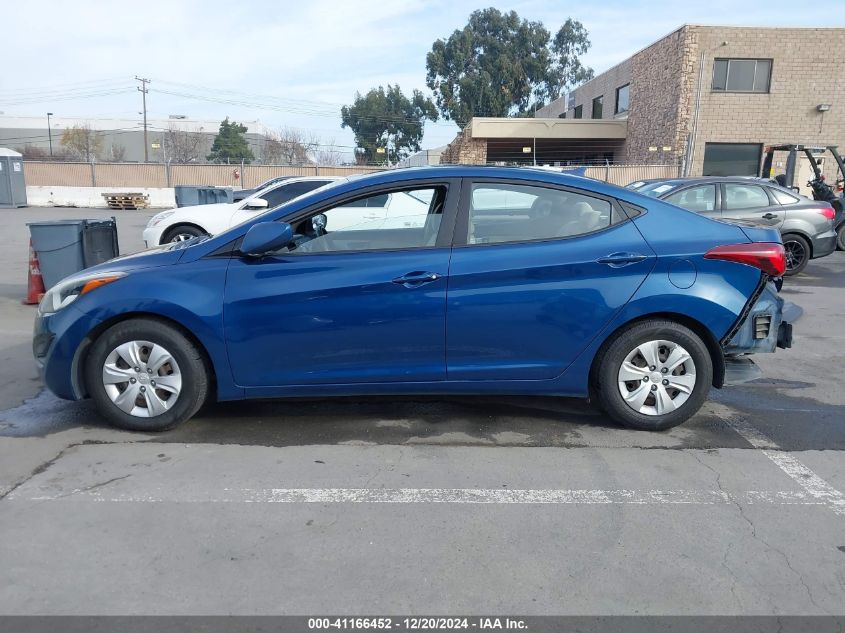 2016 Hyundai Elantra Se VIN: KMHDH4AE1GU645055 Lot: 41166452