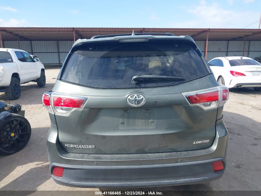 2014 TOYOTA HIGHLANDER LIMITED PLATINUM V6 - 5TDYKRFH2ES031589