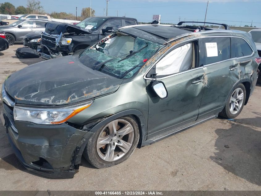 2014 TOYOTA HIGHLANDER LIMITED PLATINUM V6 - 5TDYKRFH2ES031589