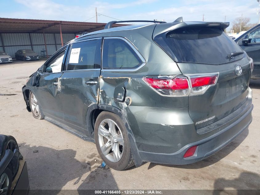 2014 TOYOTA HIGHLANDER LIMITED PLATINUM V6 - 5TDYKRFH2ES031589