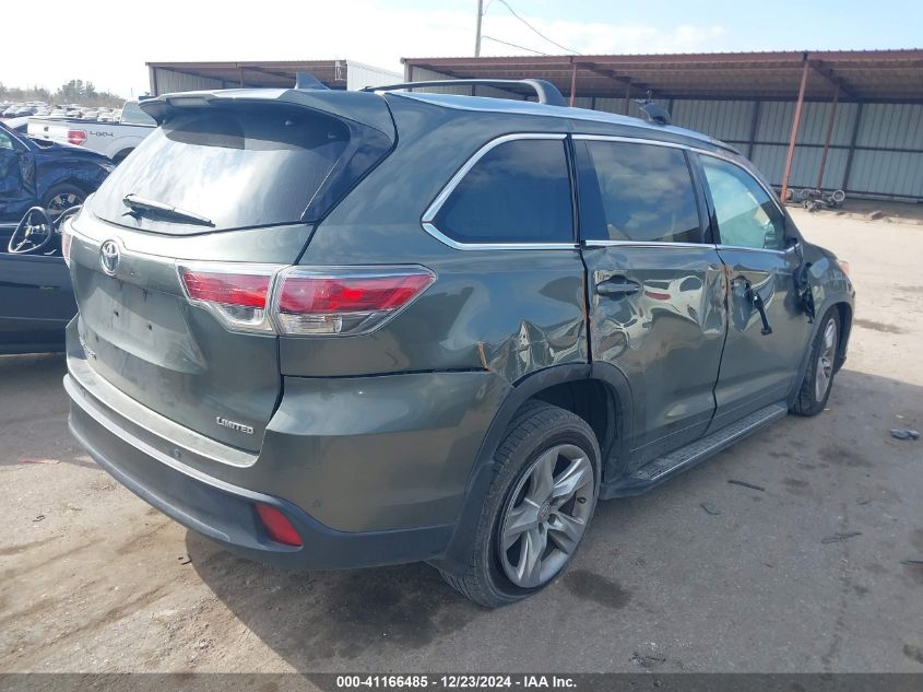 2014 TOYOTA HIGHLANDER LIMITED PLATINUM V6 - 5TDYKRFH2ES031589