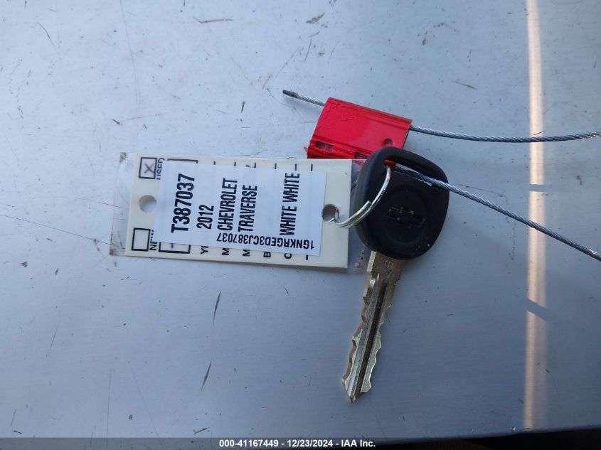 2012 Chevrolet Traverse 1Lt VIN: 1GNKRGED3CJ387037 Lot: 41167449