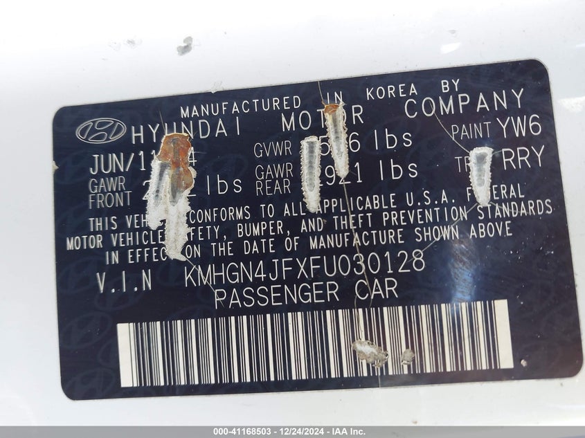 2015 HYUNDAI GENESIS 5.0 - KMHGN4JFXFU030128