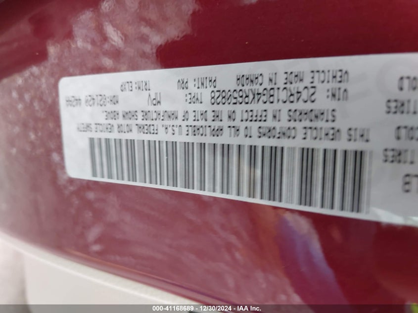 2019 CHRYSLER PACIFICA TOURING L - 2C4RC1BG4KR650828