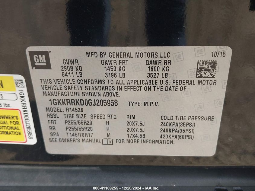 2016 GMC ACADIA SLT-1 - 1GKKRRKD0GJ205958