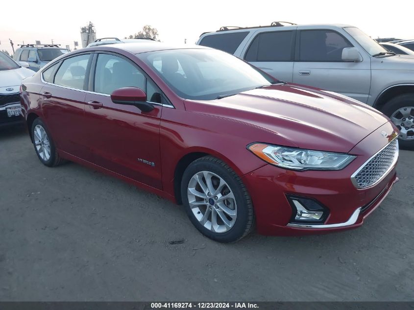 VIN 3FA6P0LU8KR256917 2019 Ford Fusion, Hybrid SE no.1