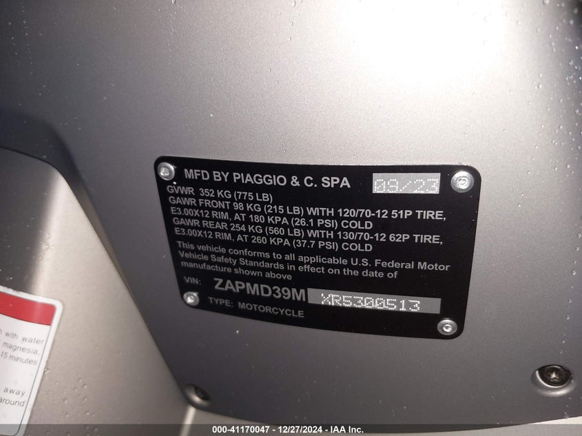 2024 VESPA GTS/SEI GIORNI 300 - ZAPMD39MXR5300513