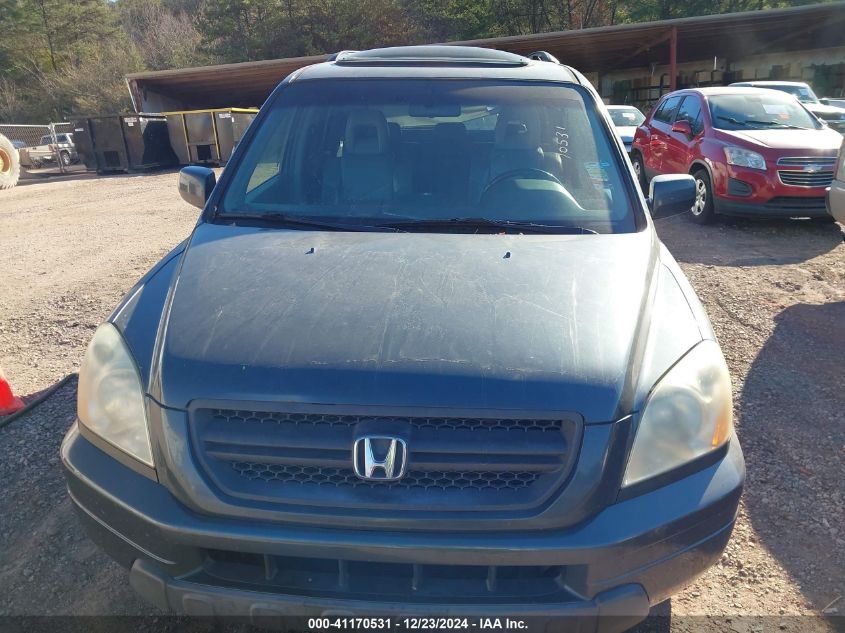 2005 Honda Pilot Ex-L VIN: 5FNYF18665B063421 Lot: 41170531