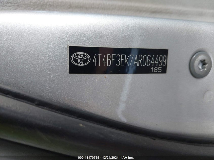 2010 TOYOTA CAMRY VIN: 4T4BF3EK7AR064499