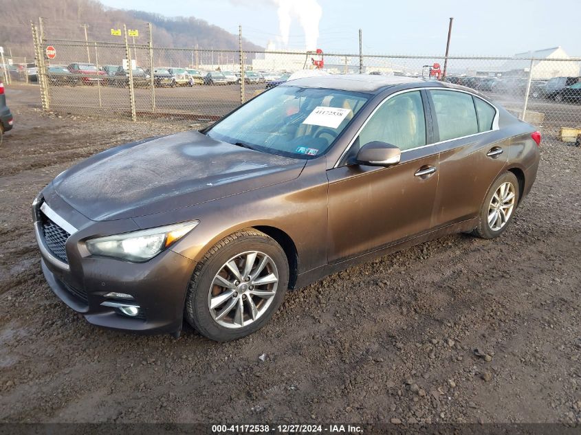 VIN JN1BV7AR5EM690573 2014 Infiniti Q50, Premium no.2