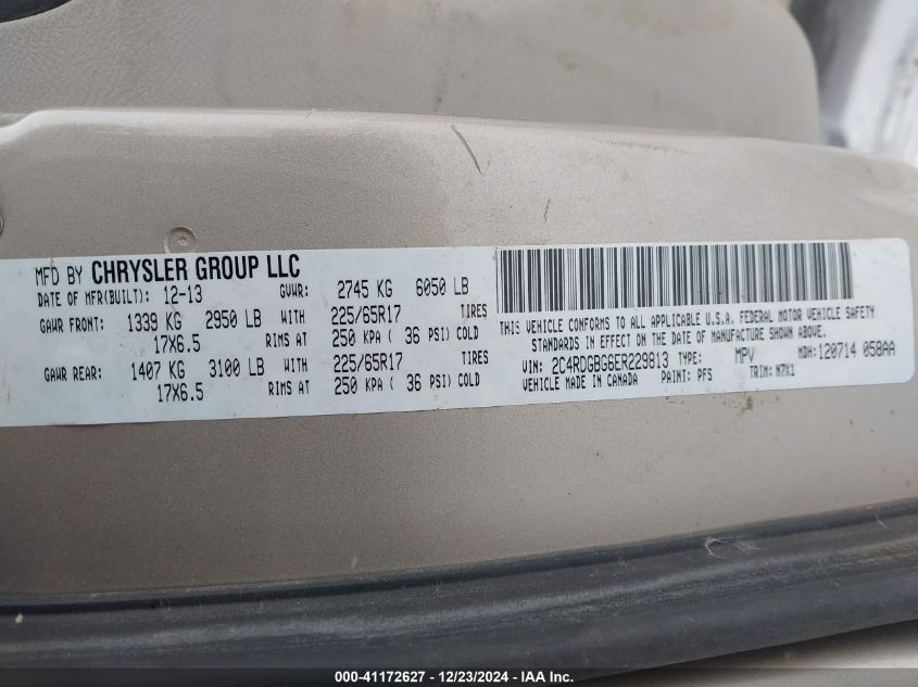 VIN 2C4RDGBG6ER229813 2014 Dodge Grand Caravan, Se... no.9