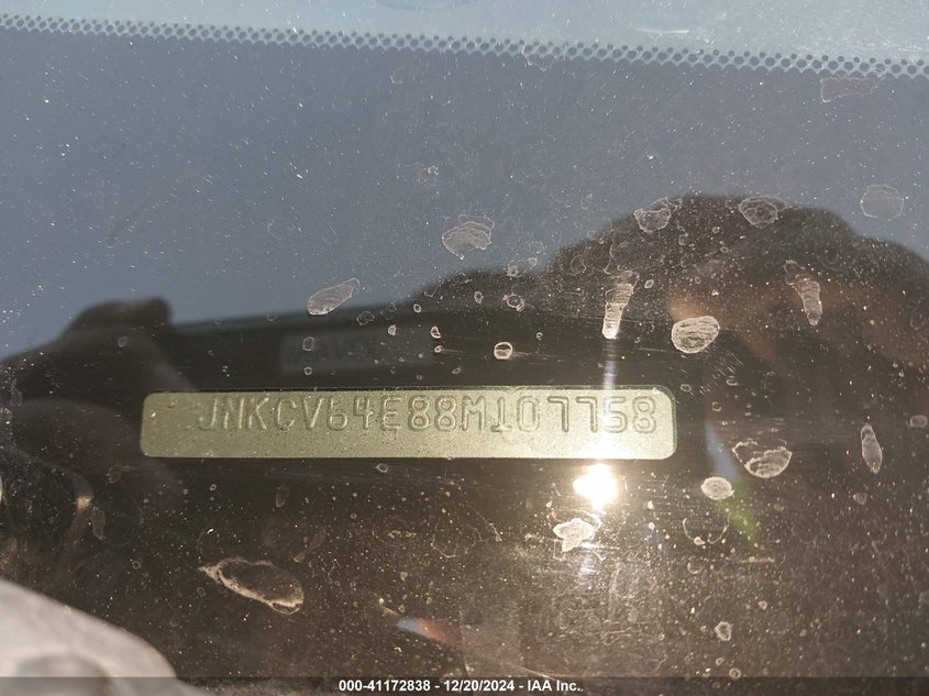 2008 INFINITI G37 VIN: JNKCV64E88M107758