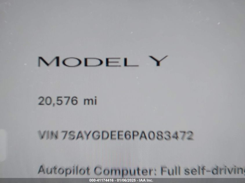 VIN 7SAYGDEE6PA083472 2023 TESLA MODEL Y no.7