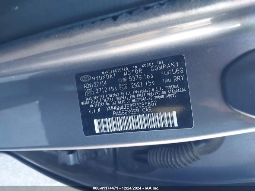 2015 HYUNDAI GENESIS 3.8 - KMHGN4JE8FU065807