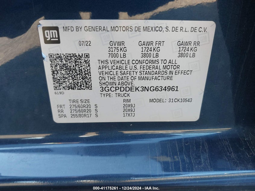 2022 CHEVROLET SILVERADO 1500 4WD  STANDARD BED LT - 3GCPDDEK3NG634961