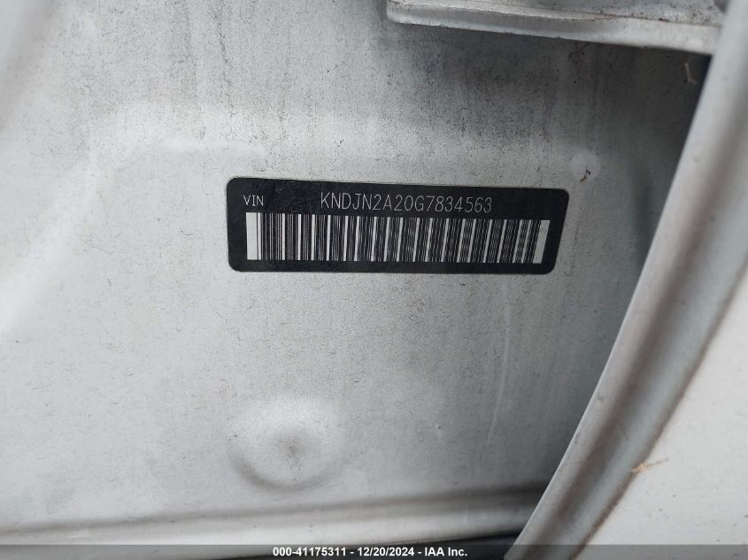 2016 KIA SOUL VIN: KNDJN2A20G7834563