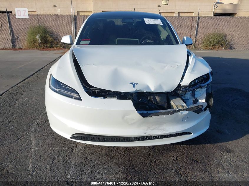 2024 Tesla Model 3 Long Range Dual Motor All-Wheel Drive/Rear-Wheel Drive VIN: 5YJ3E1EA0RF826237 Lot: 41176401