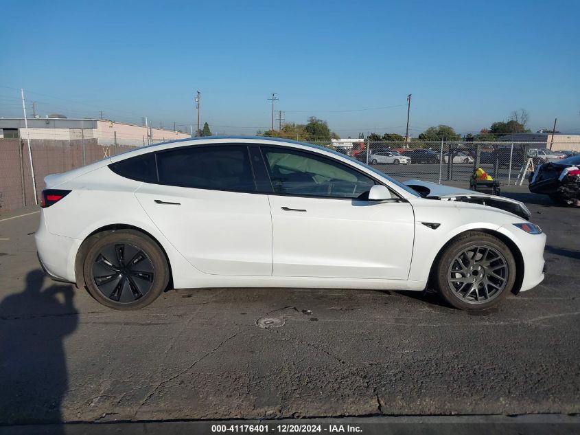 2024 Tesla Model 3 Long Range Dual Motor All-Wheel Drive/Rear-Wheel Drive VIN: 5YJ3E1EA0RF826237 Lot: 41176401