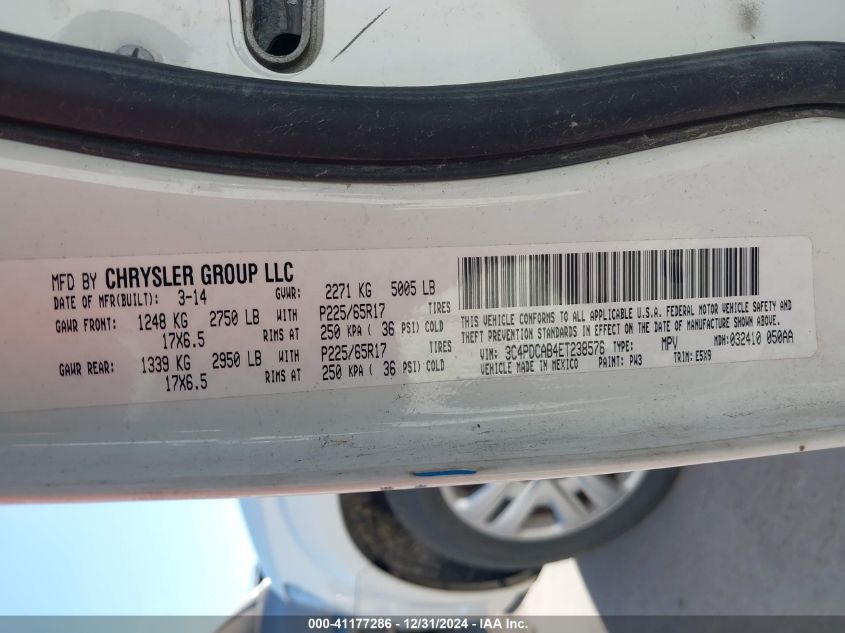 VIN 3C4PDCAB4ET238576 2014 Dodge Journey, American... no.8