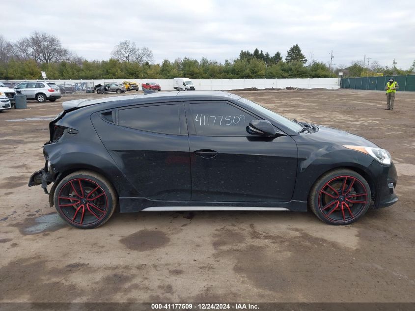 2013 Hyundai Veloster Turbo W/Blue VIN: KMHTC6AE5DU151346 Lot: 41177509