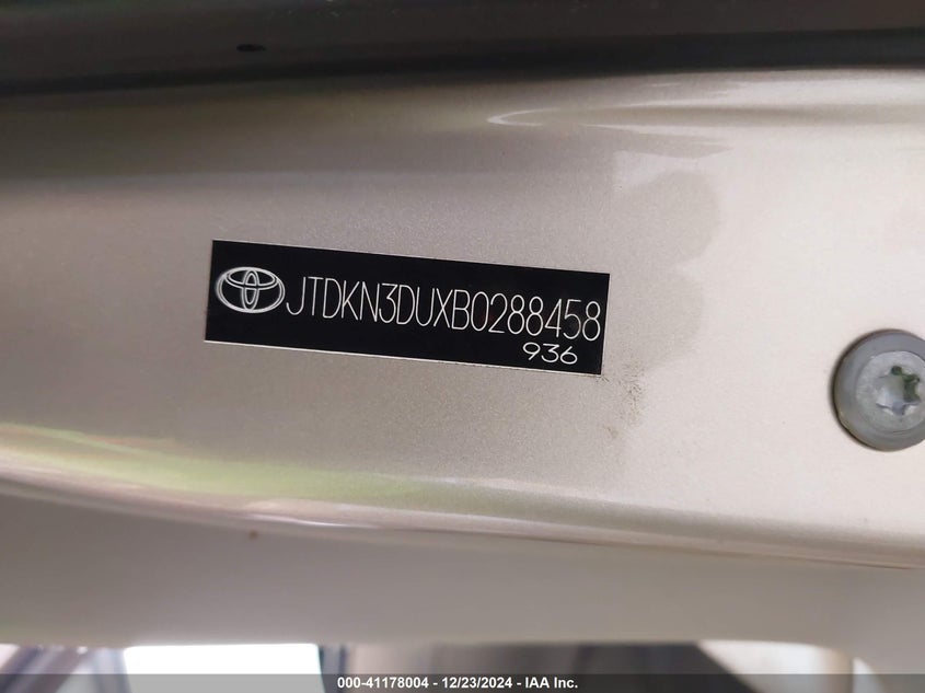 2011 TOYOTA PRIUS VIN: JTDKN3DUXB0288458