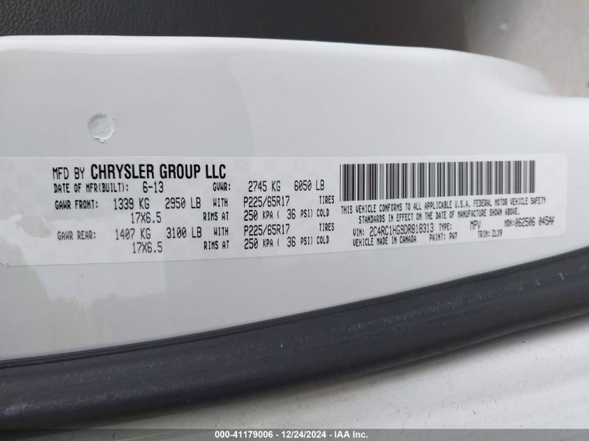 VIN 2C4RC1HG9DR818313 2013 Chrysler Town and Countr... no.9